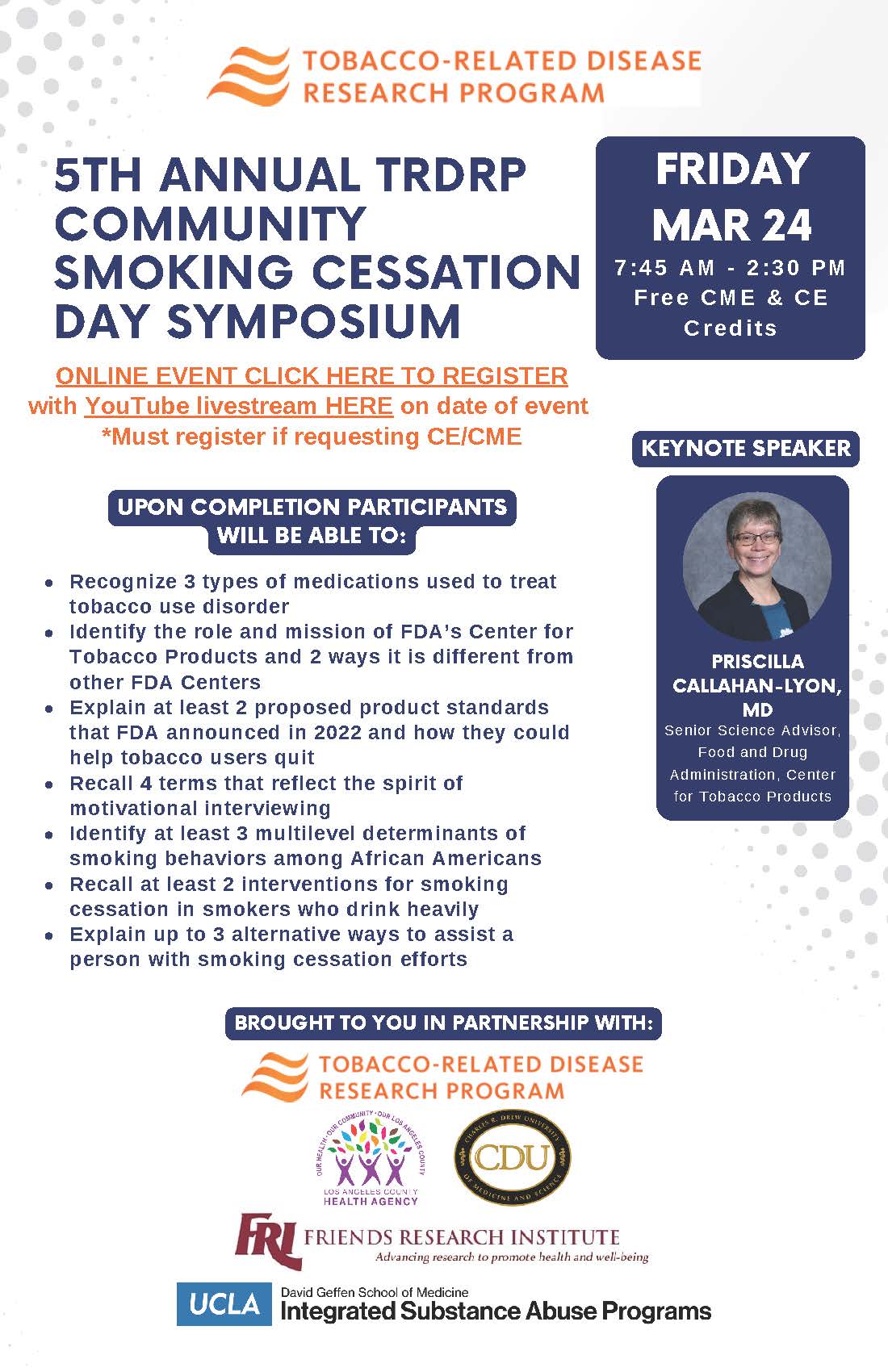 flyer for 5th annual smoking cessation symposium